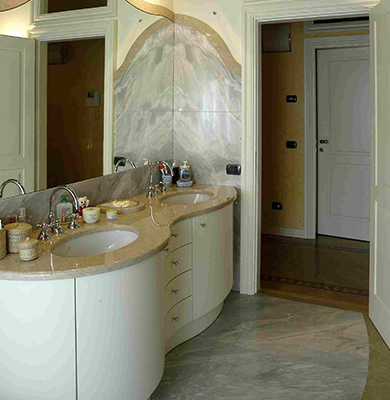 Top bagno in Marmo Iside Pearl
